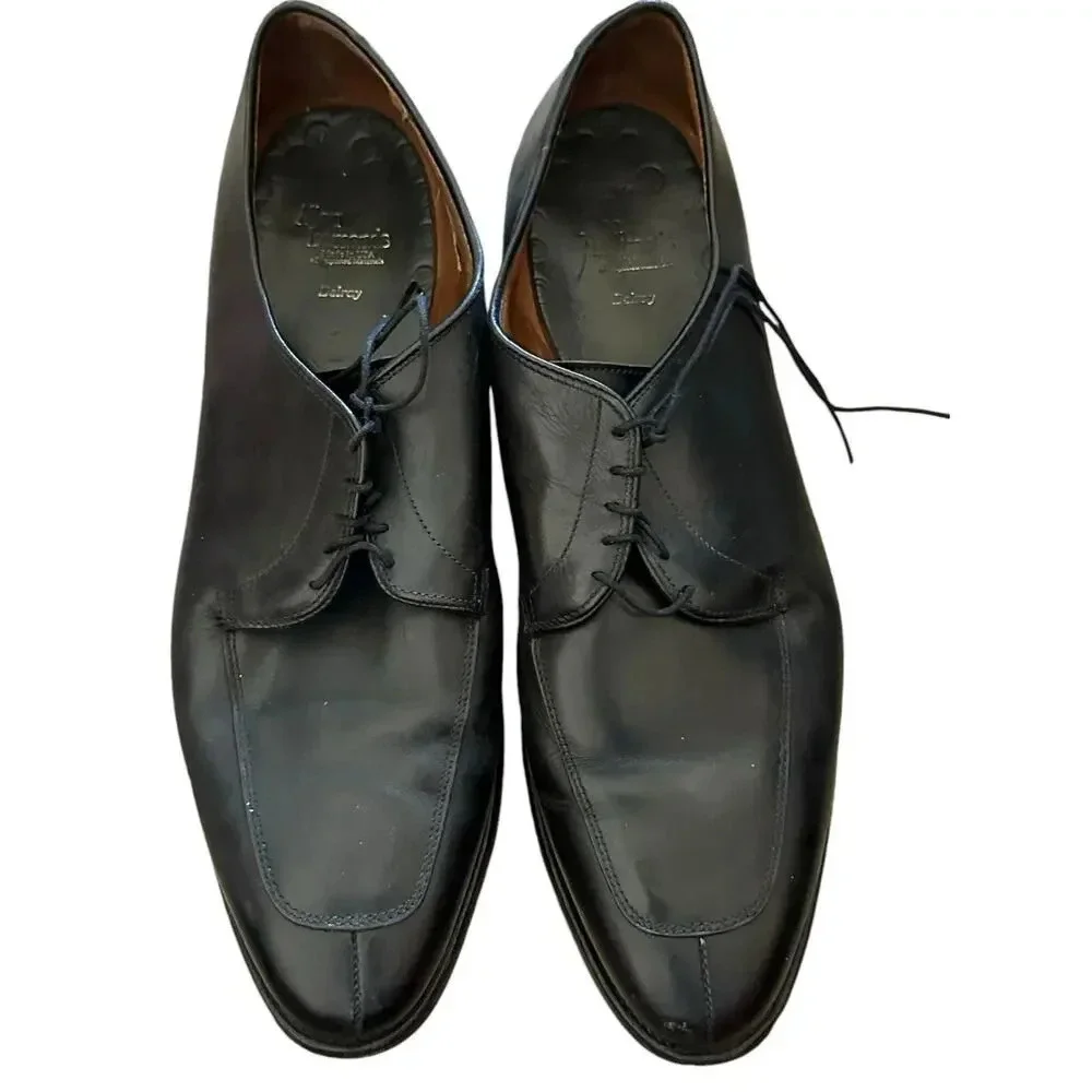 Allen Edmonds 1208 Black Delray Leather Split Toe Oxfords Shoes Size 15